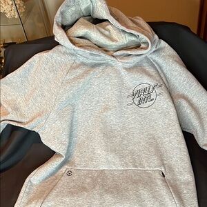 Gray Hooded Sweatshirt with Logo